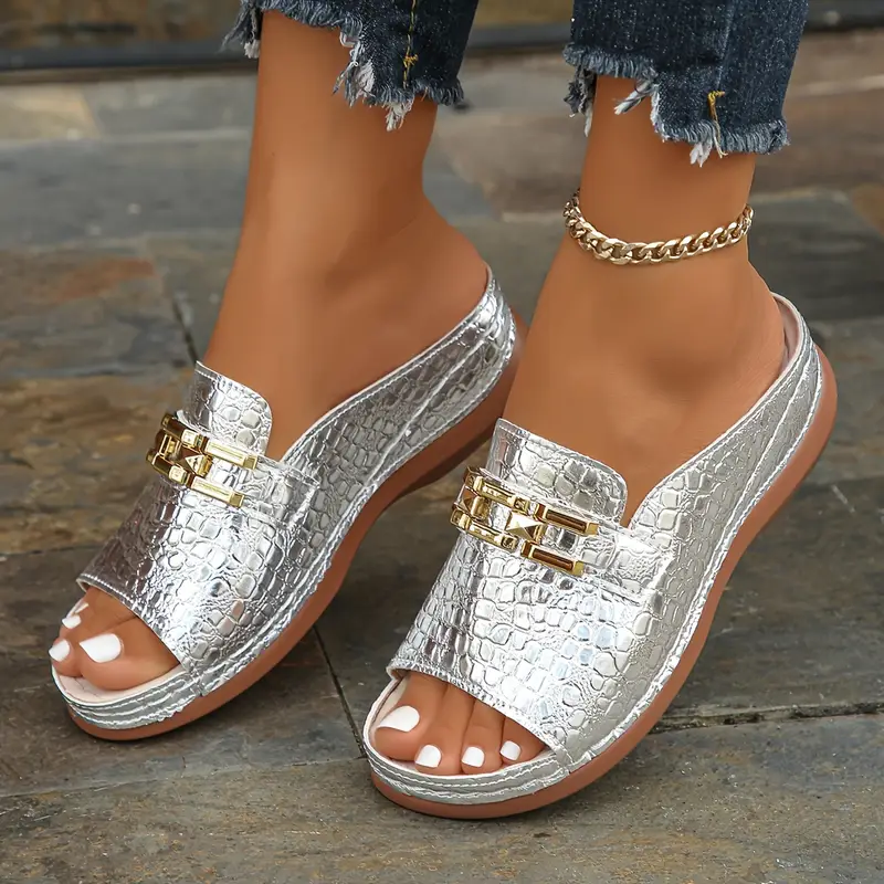 fashionable plus size thick soled sandals for women in sizes 36 43 summer pink slope heel ladies sandals are slip resistant and versatile ideal for wearing outdoors details 6