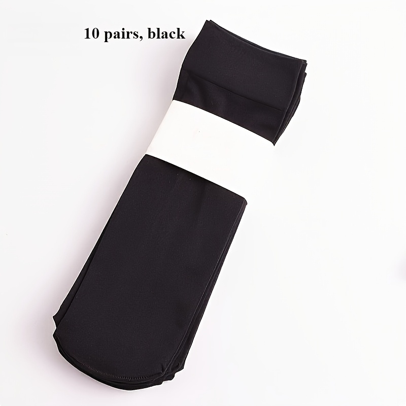 TEMU 20pcs 10 Pairs-ladies' Thick Warm Socks, Soft And Breathable Mid-calf Socks For , Solid Color Comfortable , Casual & Formal Wear, Elegant