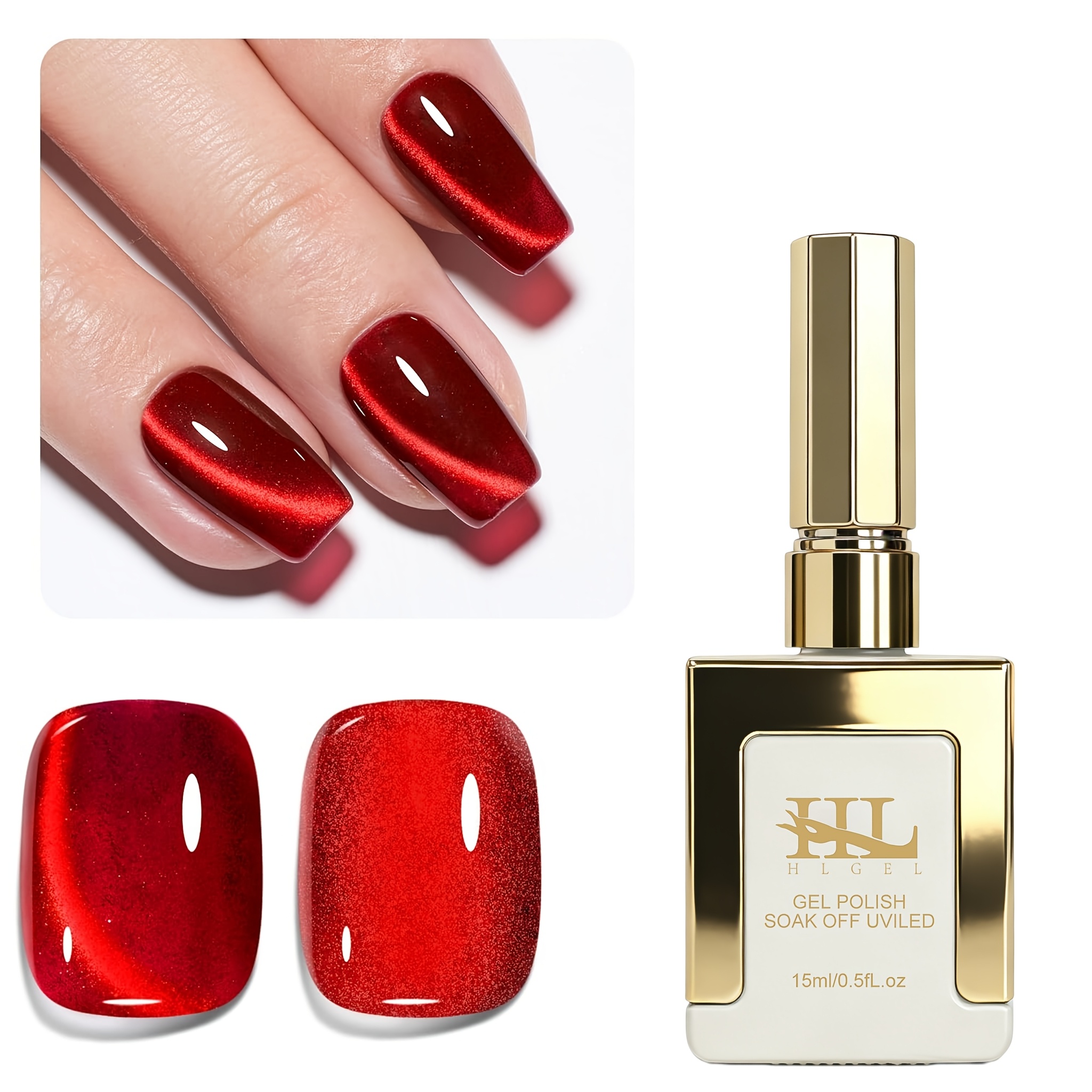 Image of Cat Eye Gel Polish 15ml Holographic Glitter Shimmer Translucent Jelly Color Magnetic Nail Polish