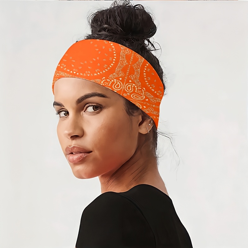 TEMU Paisley Pattern Headband, For Yoga / Gym / Running / Cycling, Travel / / Beach, Non-slip / Knotted Design / Warm And Versatile / Wide Edge /