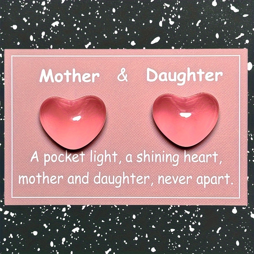 Image of Luminous Heart-shaped Pocket Hug - -the-dark, Inspirational Keepsake With Thank You & Birthday Cards For Mom And Daughter, Mother's Day & Thanksgiving