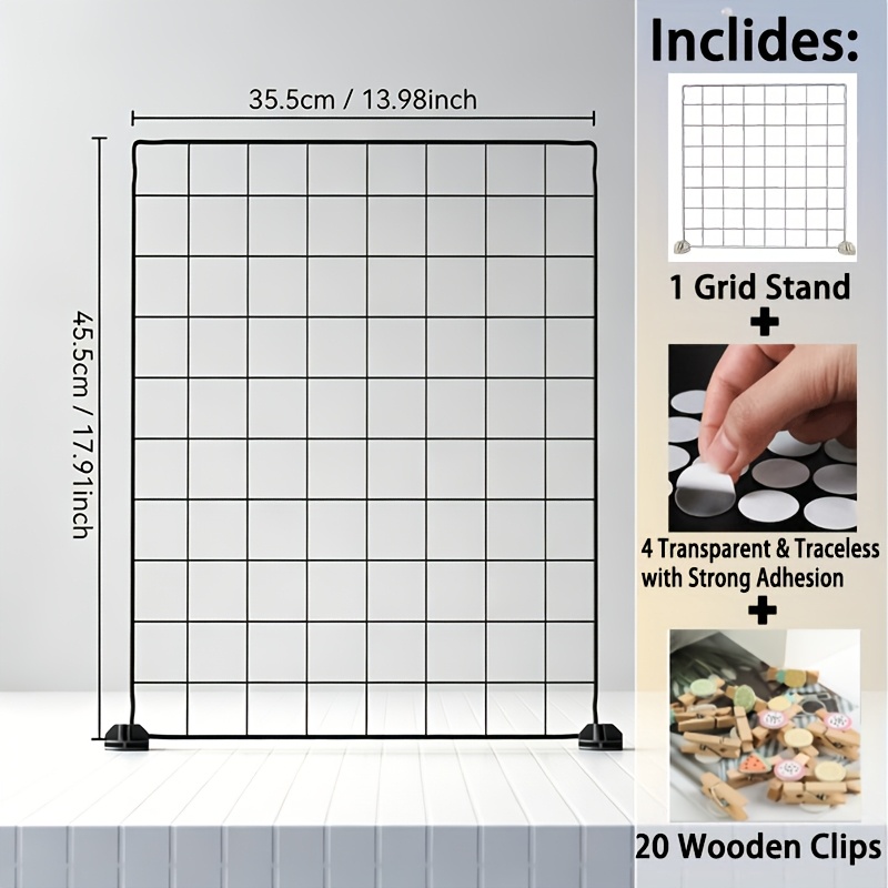 1pc countertop grid display rack grid display stand portable   grid display rack wall mount rack with 20 display clips suitable for retail handicrafts art paintings photos and   display