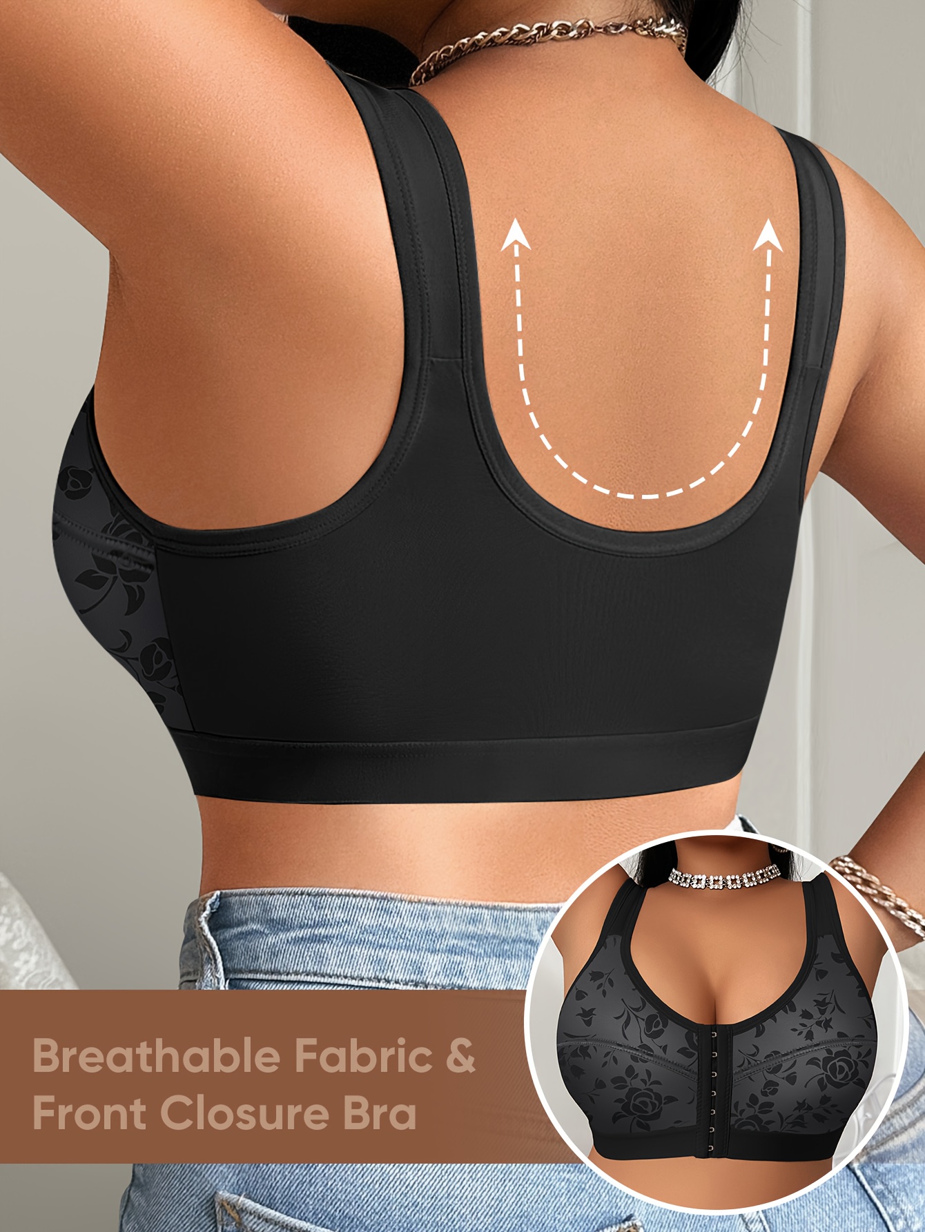 The back view of a woman wearing a sports bras for big chests sold by 100 Spartans