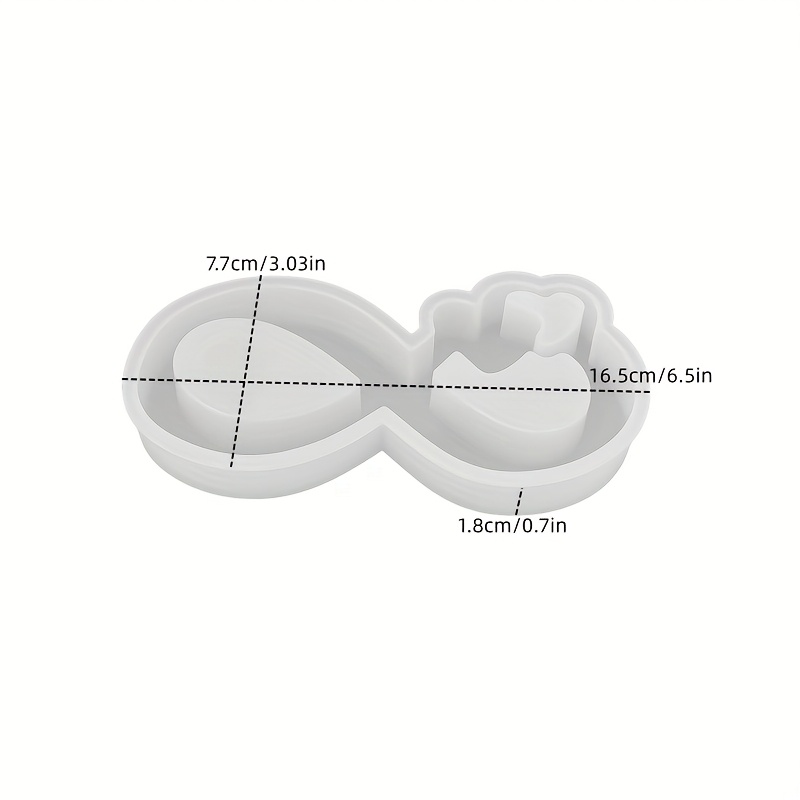 Image of Resin Silicone Jewelry Molds, 1pc, Endless Love Heart-shaped Epoxy Resin Mold, Ribbon Heart-shaped Candle Mold, Handmade Plaster Ornament Mold, Home Decoration Crafting Materials