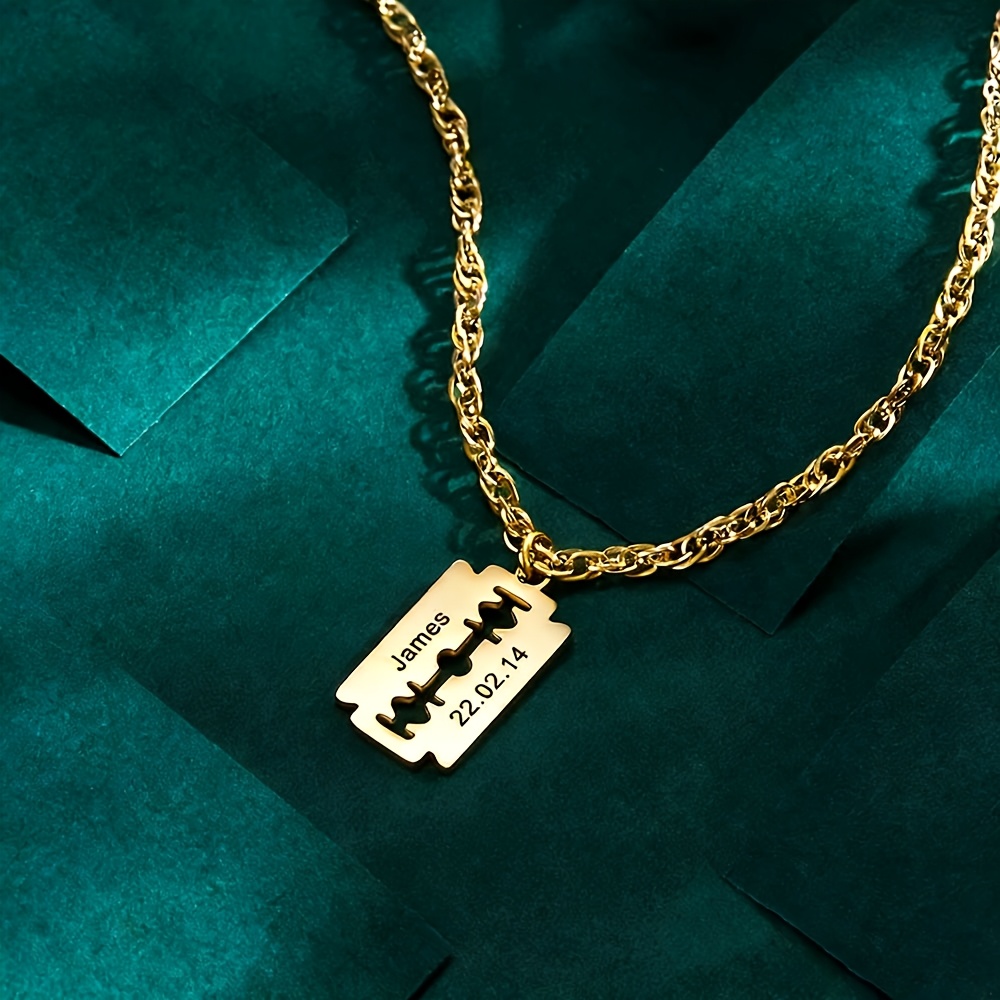 TEMU Customized Engraved Pendant Necklace Suitable For Men And Women, A Stylish Gift – A Personalized Of Smooth, Non-irritating High-quality 304l