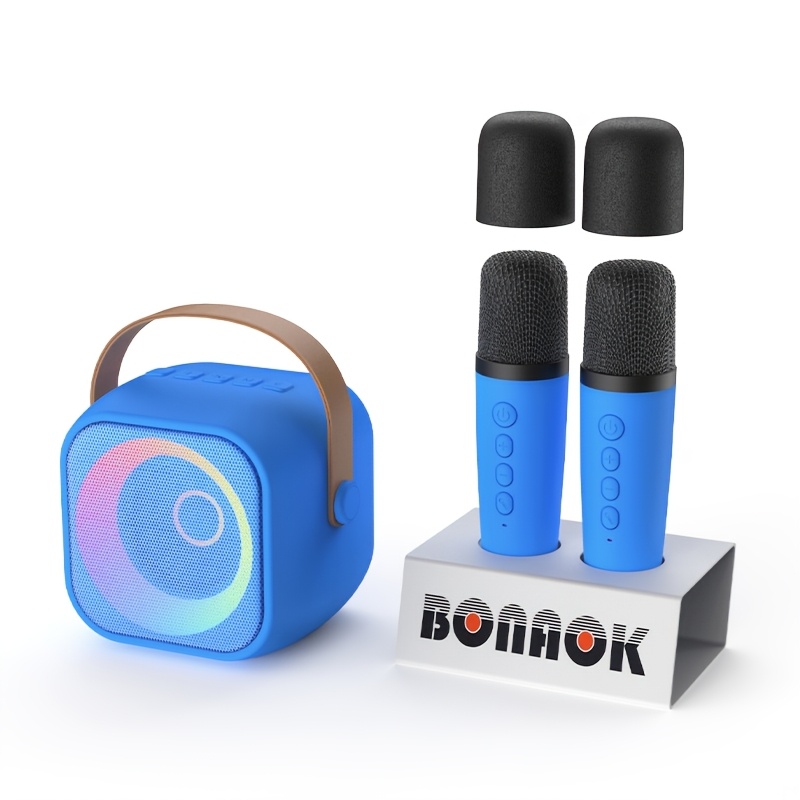 TEMU Adult Karaoke Machine, Mini Portable Karaoke Speaker With 2 Wireless Microphones And Led Lights, Suitable For Christmas, Birthday Gifts, Family