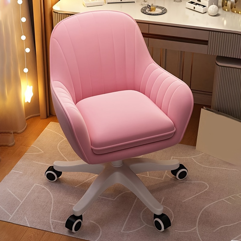 TEMU Chaise de bureau à domicile, chaise de coiffeuse avec accoudoirs, chaise de bureau d'ordinateur avec roulettes pivotantes, hauteur réglable.