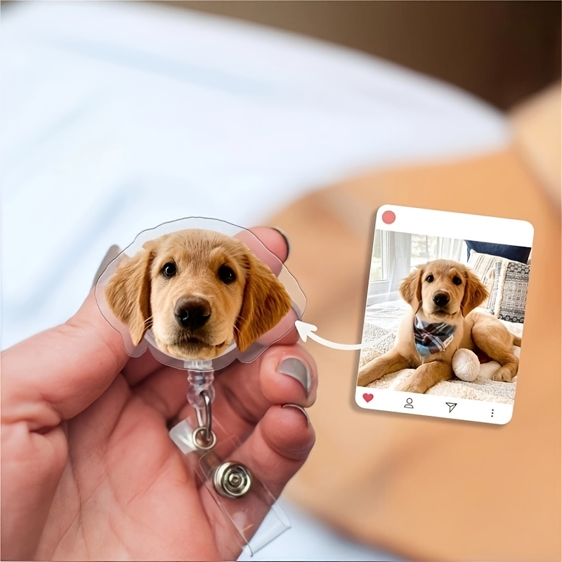 TEMU 2d 1 Custom Pet Character Badge, Personalized Badge, Made From A Photo - A Badge With An Image, Custom Couple Photo Gift, Anniversary Present,
