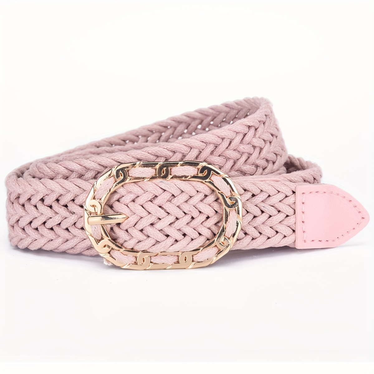 Image of 1pc Pp Grass Elastic Waist Belt Fashion Bohemian Style Round Women's Waist Cincher All-match Skirt
