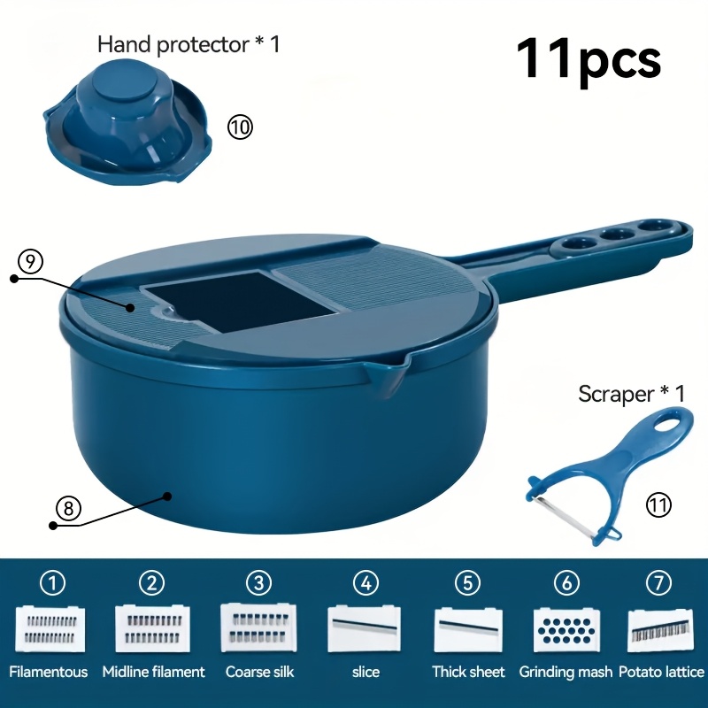 TEMU 12-in-1 Outdoor Kitchen Multifunctional Vegetable And Fruit Chopper Suitable For Carrots, Potatoes, Manual Shredding, Slicing, Radishes, Grater,