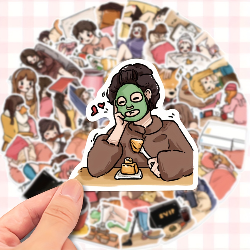 50 Sheets Of Diy High Quality Doodle Stickers For Home Use, Daily Life, Journal Decoration, Guitar, Notebook, Helmet, Skateboard, Luggage, Phone, And Computer