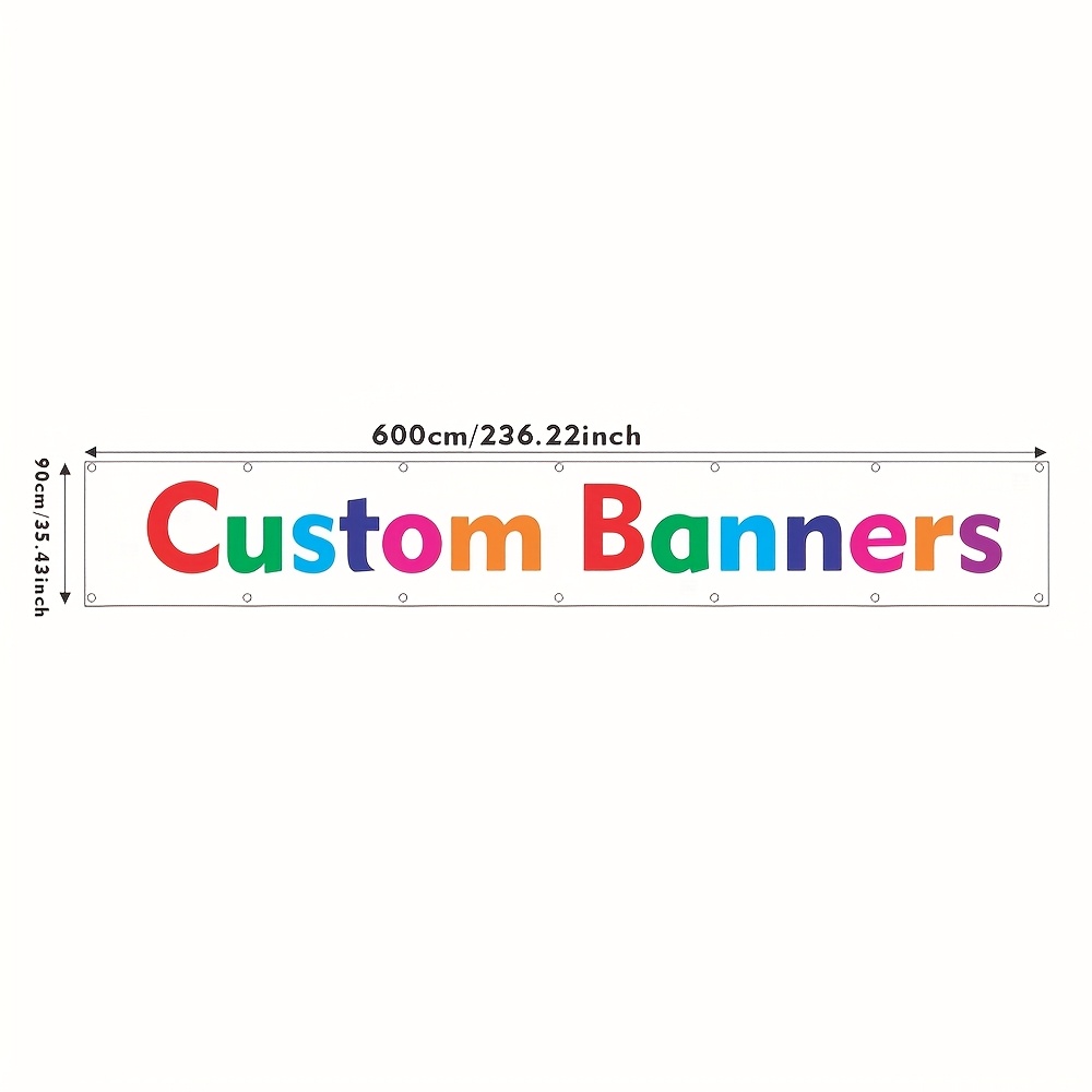 TEMU Custom 120g Mesh Advertising Banner Party Banner, Webbing Reinforcement Around , Personalized Printing Of Your Patterns And Text, Button Up And