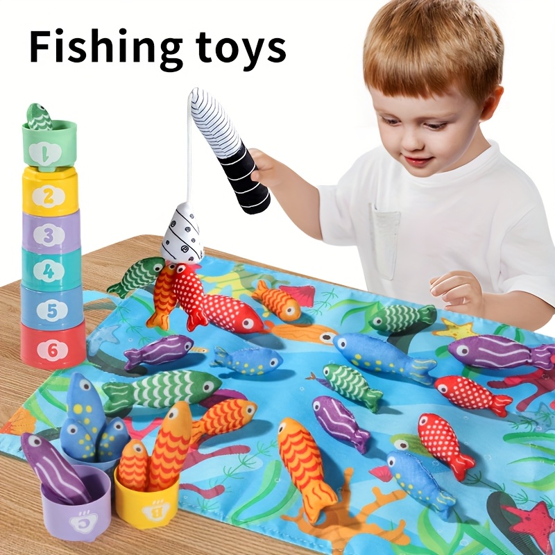 Kids Fishing Toy Series Colorful Polyester Fishing Game with Cartoon Fish  Characters Fishing Rod, Bucket, and Instructions Ideal for *' Early