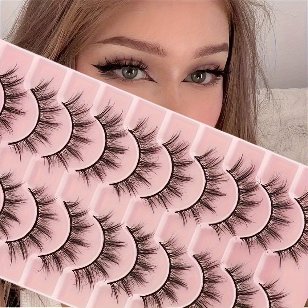 

10 Pairs False Eyelashes - Hypoallergenic, Natural Curling For