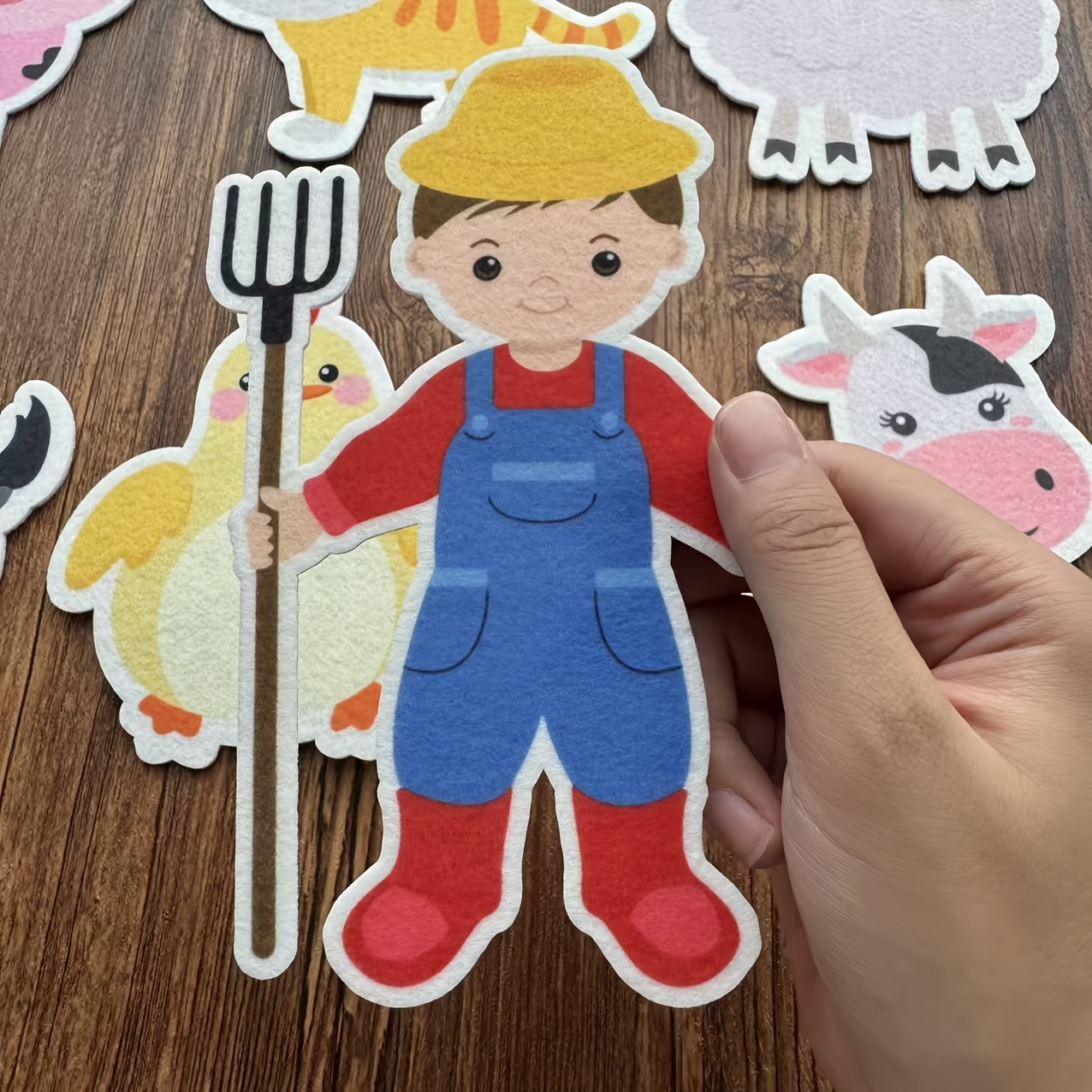 Tablero De Fieltro De Granja De 104x75 Cm Con Ojal, Educativo Y Lavable, Para Niños De Preescolar Y Actividades De Aprendizaje