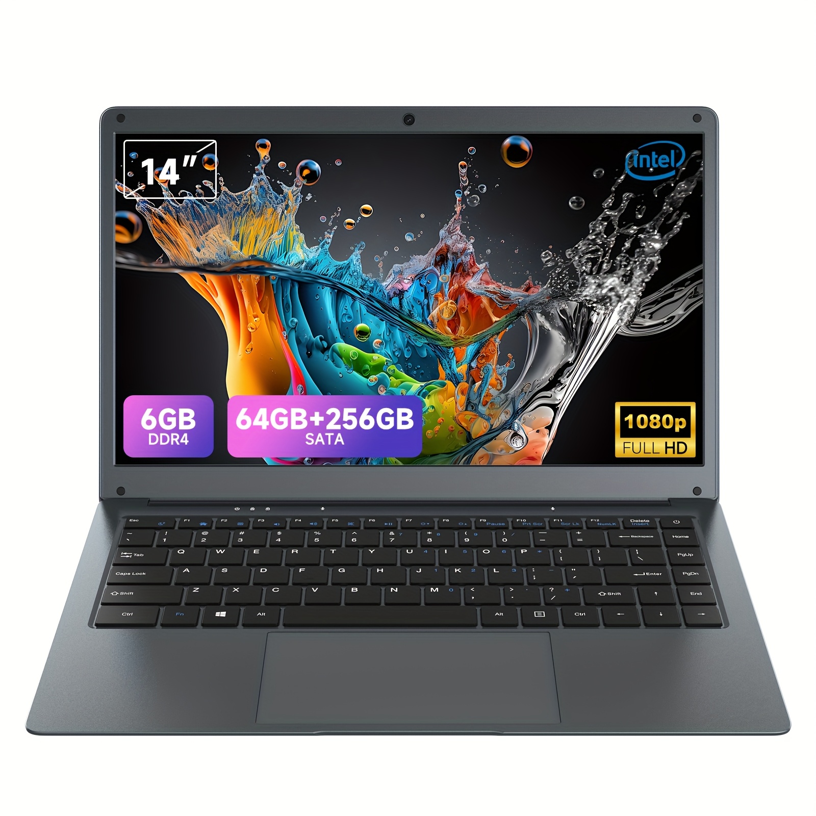 14 inch ultra thin affordable high definition 2 in 1 laptop with celeron n3350 processor 2 cores and 2 threads uhd graphics card basic frequency of 650 mhz 1 1ghz 6gb lpddr4 192gb sata convenient and lightweight to carry suitable for daily gaming office student creative back to   holiday gifts for  