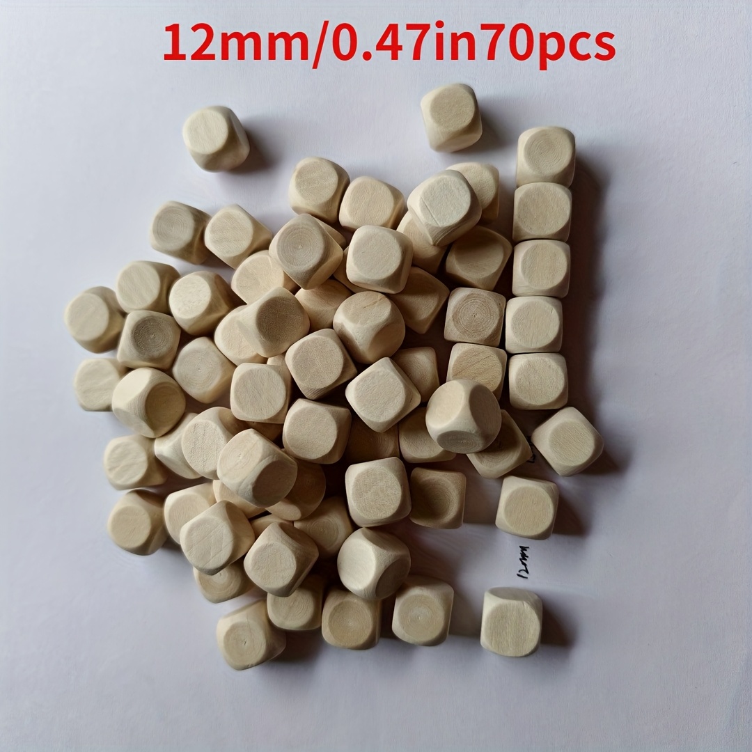 Image of Wooden Blank Dice Set, Suitable For Making And Drawing, Thanksgiving, Christmas, And New Year Celebrations - Hexahedral Shape, Natural Wood Material Sizes 12, 14, 16, 18, 20