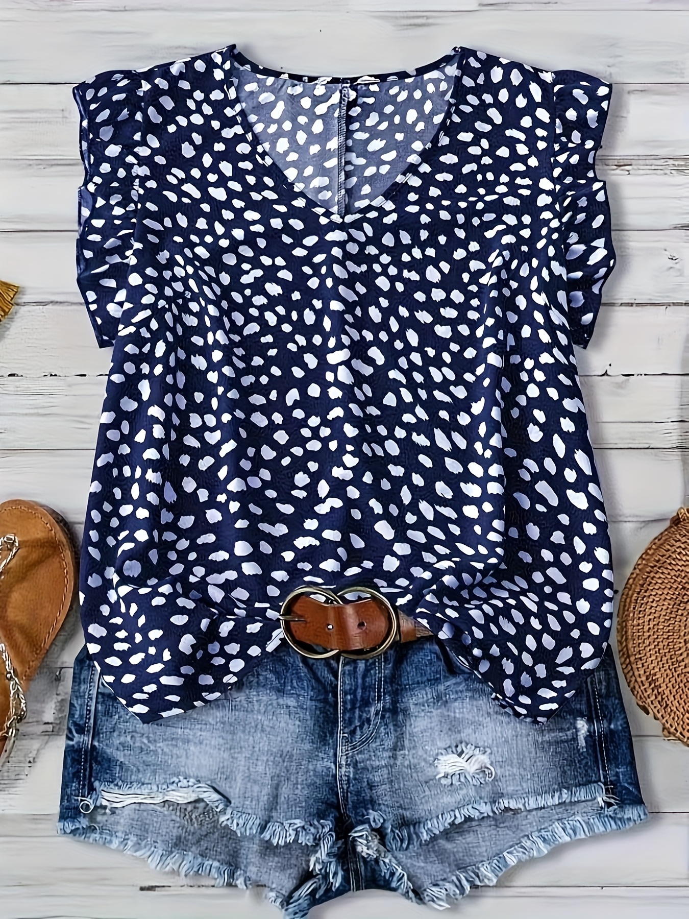 blouse à imprimé léopard femme manches courtes col Temu Switzerland