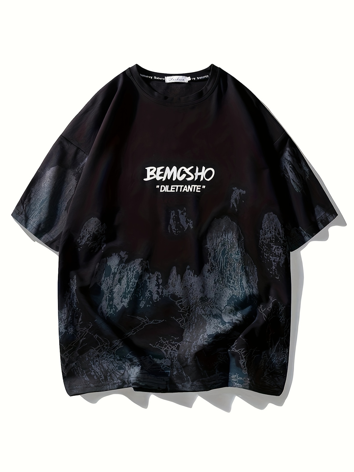 men's vintage-inspired landscape print t-shirt - casual