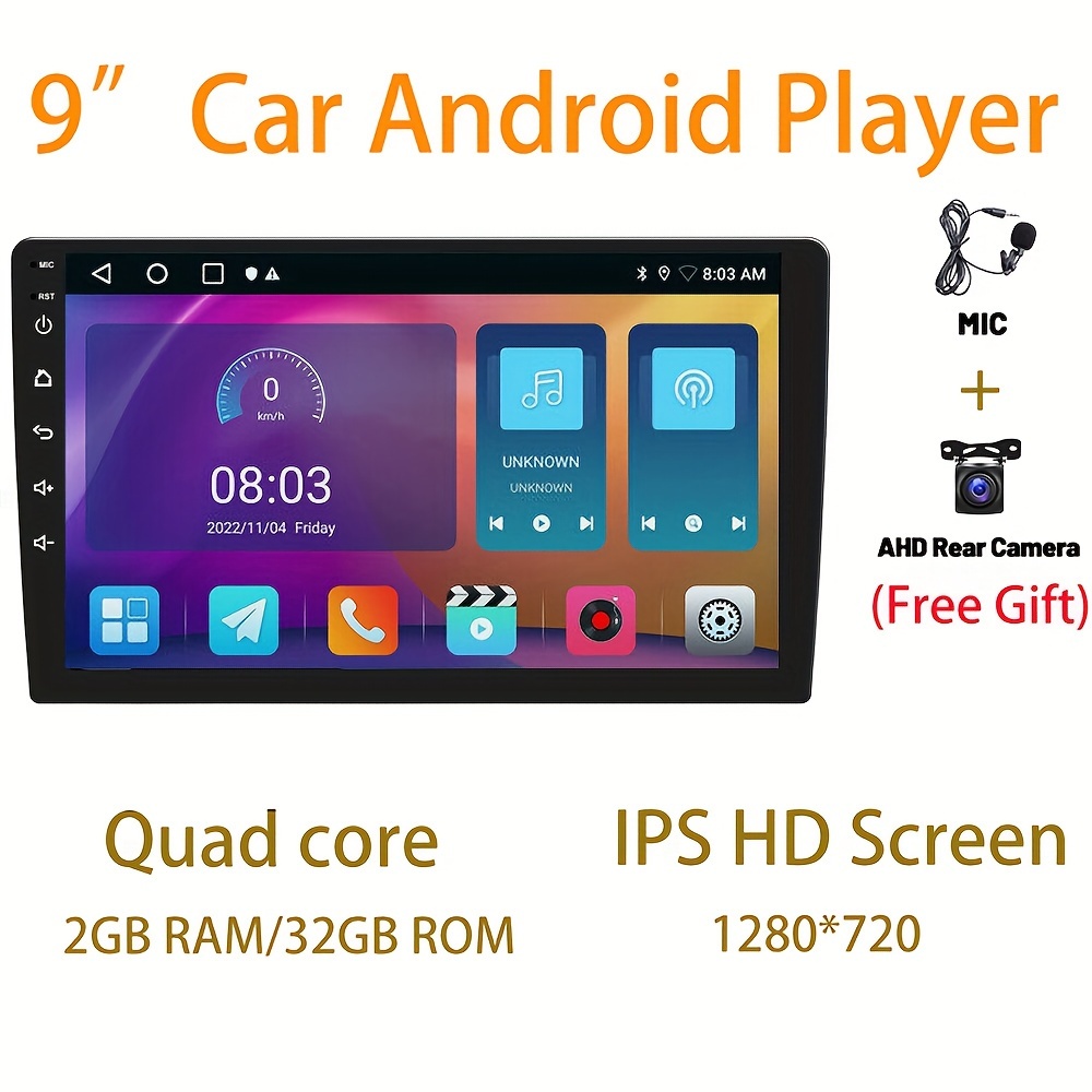 Radio Coche Gps 9 Pulgadas 2din Sistema Android Android Auto - Temu