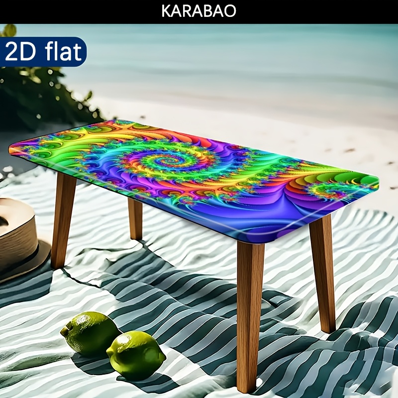 TEMU 1pc, Outdoor Tablecloth - , Bohemian Vibrant Print, Suitable For Camping, Picnics, And Garden Parties, Bright Colors, Outdoor Table Cover, Picnic Additions, Indoors And Outdoors