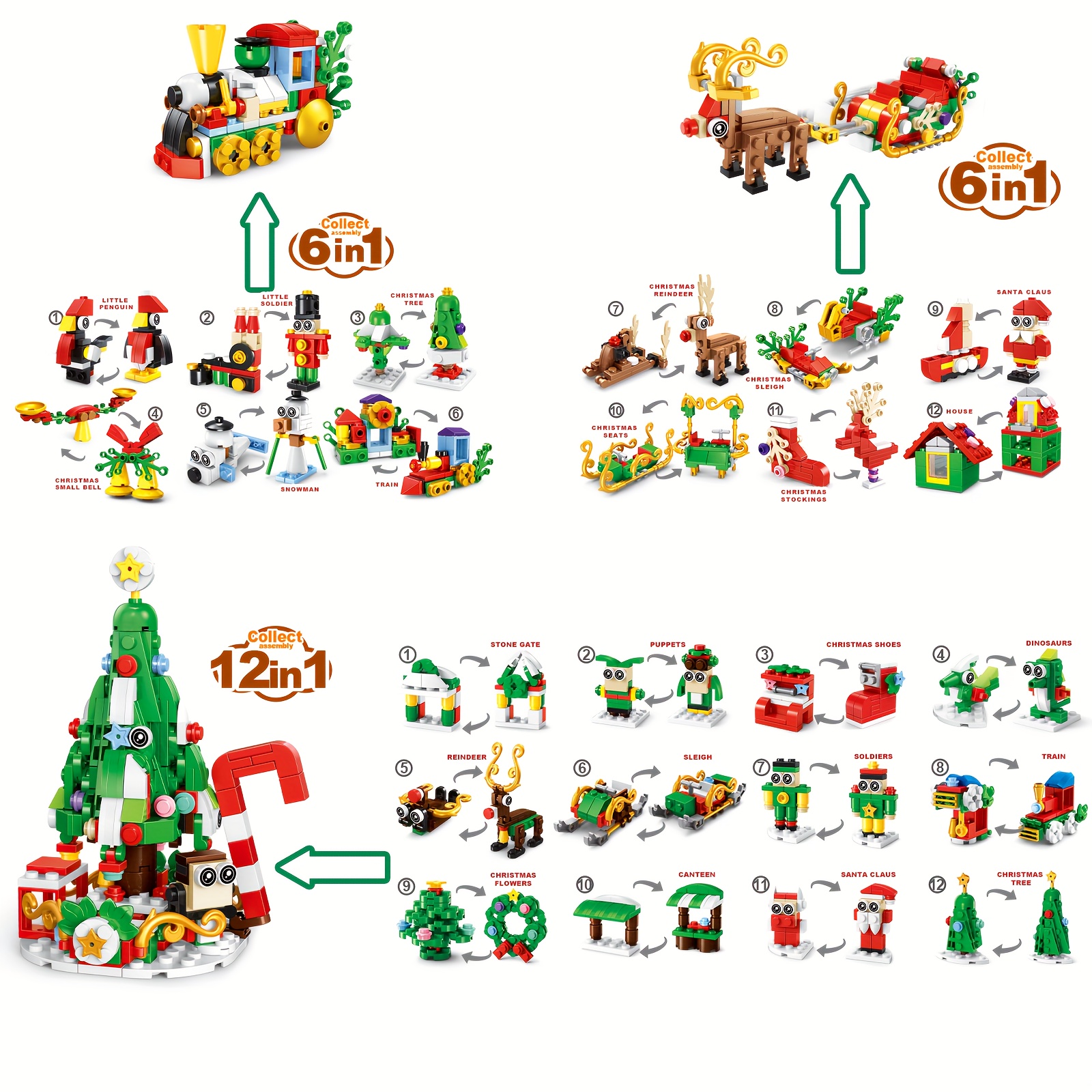 Christmas Advent Calendar Building Block Set - Educational Jigsaw