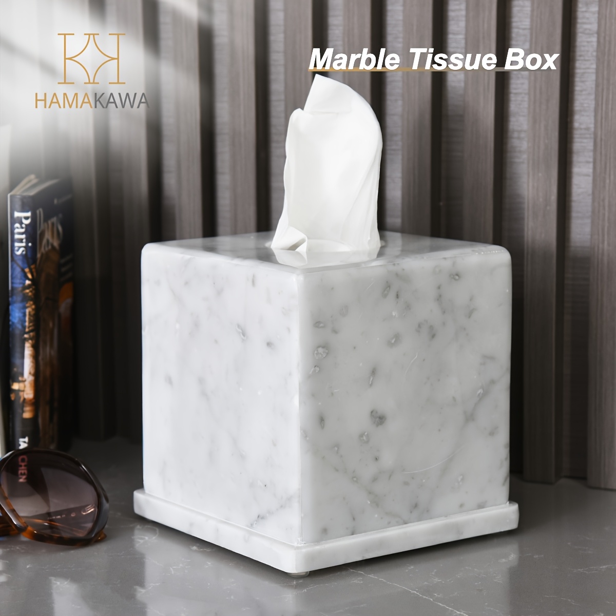 1pc     tissue box cover, vintage design facial napkin dispenser, sturdy base with rubber feet, for bathroom, bedroom, kitchen decor, 6 inch Product details 1