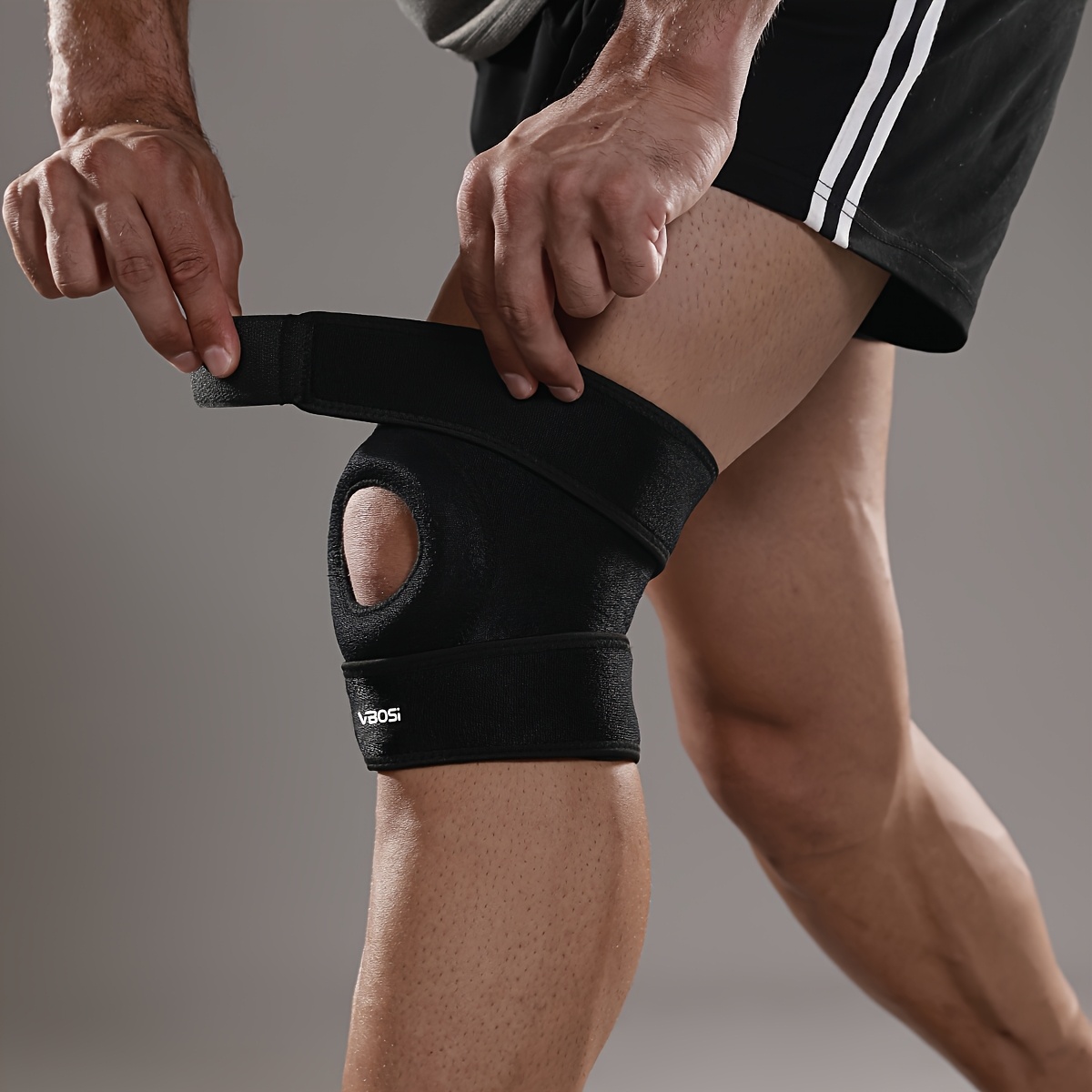 Image of Adjustable Neoprene Knee Brace For Patella Support - Breathable Black Knee Sleeve With Air Holes, Small Size, Unisex For , Ideal For Daily Use