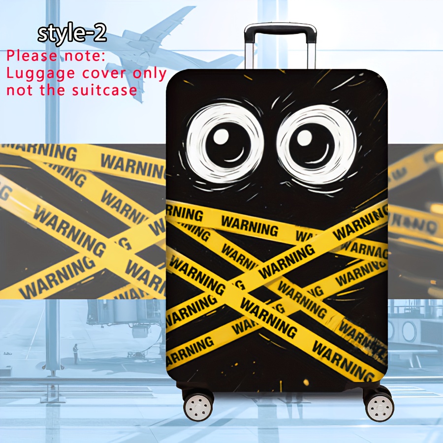 TEMU 1pc / Black Background With Large Eye Pattern / Flat Print Design / Luggage Protective Cover (luggage Protective Cover Only, Luggage Not