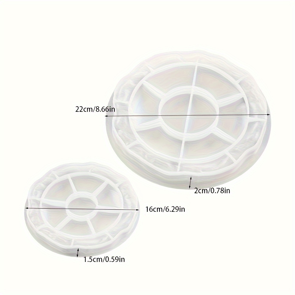 Image of 2pcs Silicone Mold Set For Diy Trays - Epoxy Resin & Concrete Casting Molds For Snack Plates, Jewelry Dishes, Makeup Trays - Home Decor Craft Kit