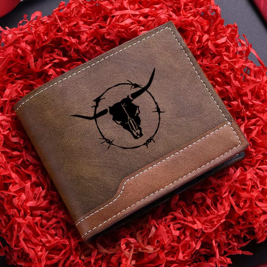 TEMU Printed Wallet, , Lightweight And Durable, Casual Short Wallet Fashionable And Easy To Carry, Space, Long-lasting Quality, For Daily Use, Gift