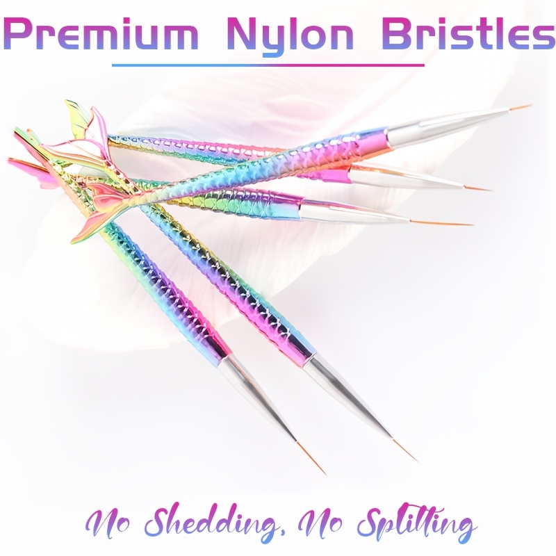 5pcs Gradient Mermaid Tail Nail Art Brushes Set