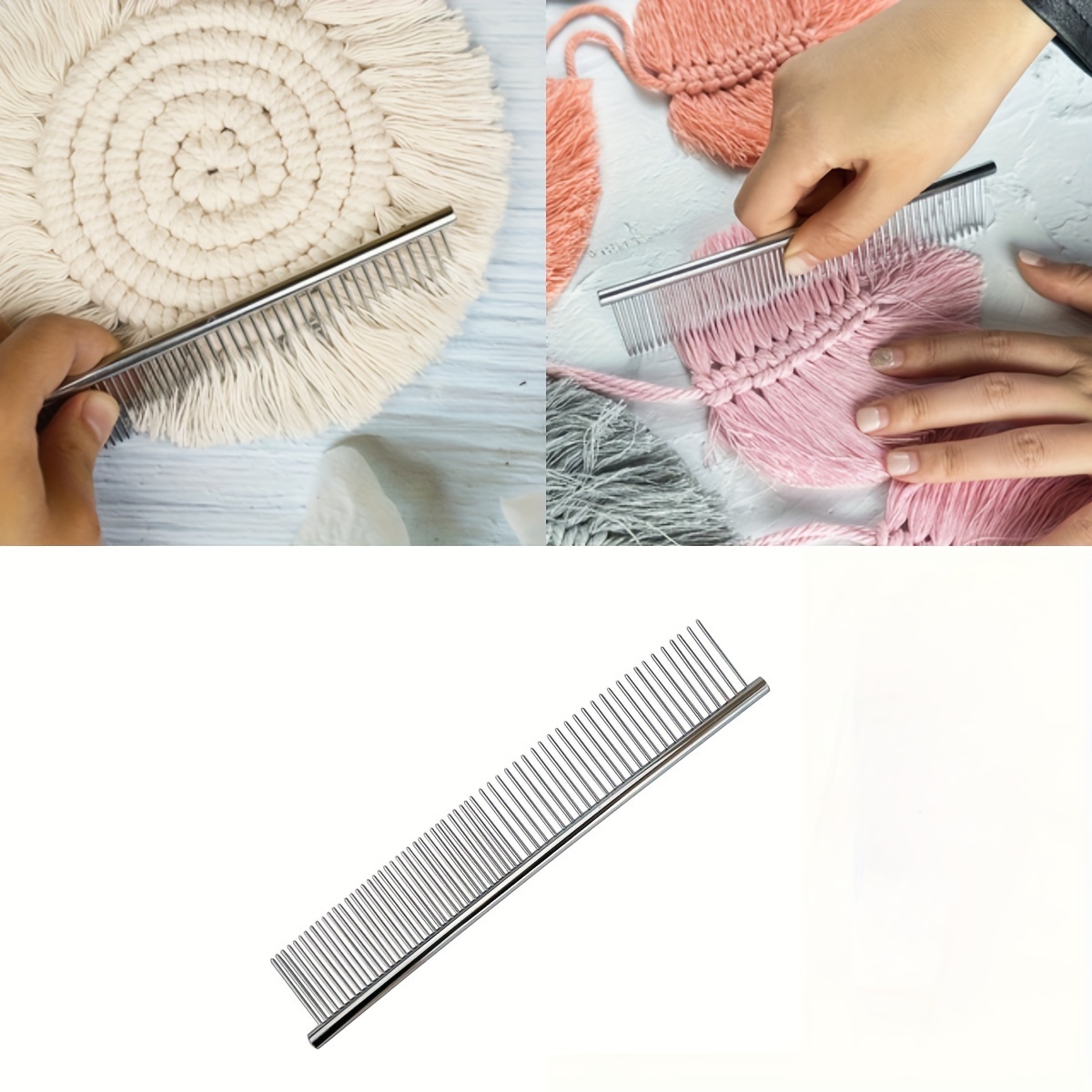 

Peigne à Nœuds en Inoxydable Cheveux et Artisanat - Démêlant et Macramé, Pompons & de Tissage