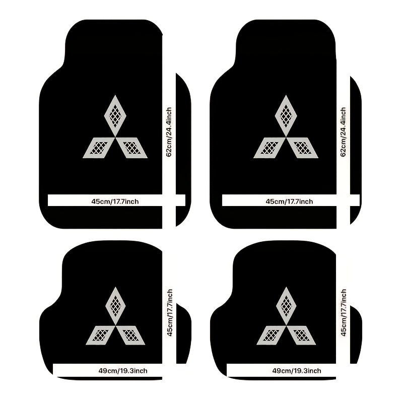 TEMU Suitable For 2d Design Flat Car Floor Mats 4pcs Set - Made Of Durable Polyester, Fits Various Car Models And Suvs, Fashionable Design With
