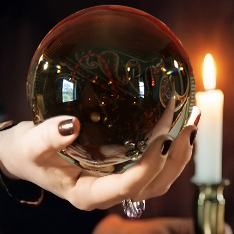 水晶玉 透明 11cm 巨大带底座150mm水晶球无底座60/80/100mm，透明水晶球，适用魔术摄影