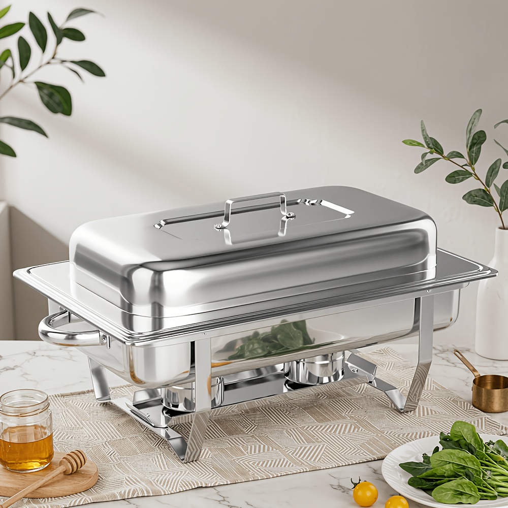 TEMU Barbecue Pan Buffet Set - 304 Stainless Steel Insulated Pan Complete Set, Suitable For Holiday Parties, Family Gatherings And Group Meals. Easy