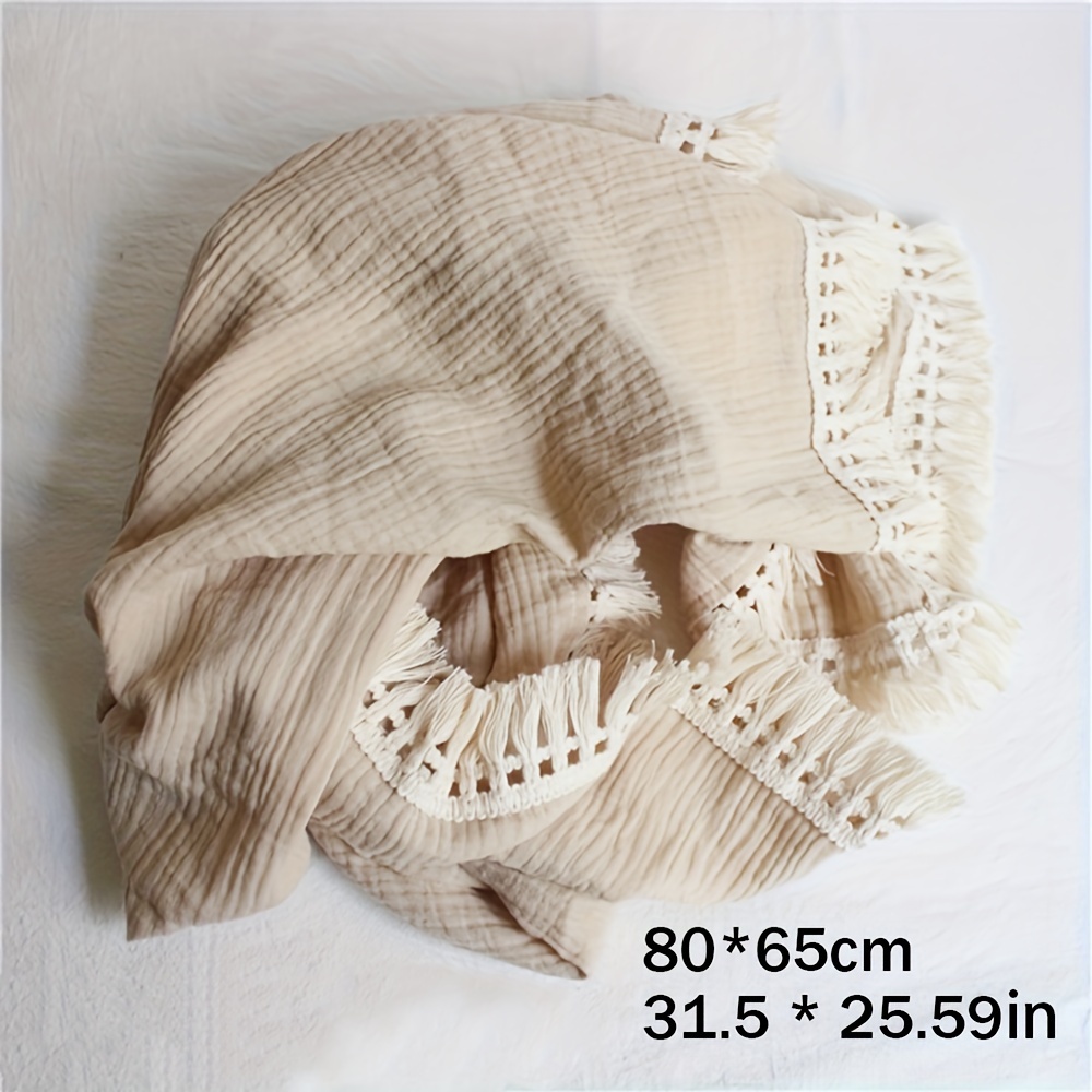 1pc Contemporary Cotton Bath Towel, 100% Cotton Tassel Blanket Shawl - Lightweight Absorbent Towel, Super Towel With 42gsm