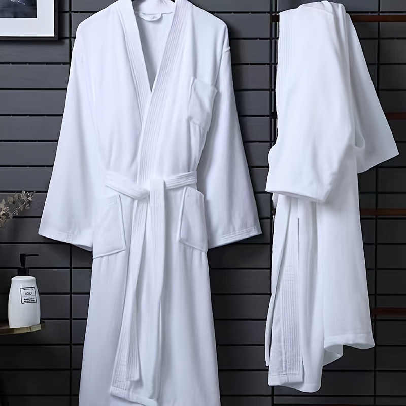 TEMU 1pc Cotton Bathrobe, Absorbent For , Super Soft & Fuzzy Spa , For Bathroom Bedroom Spa, Bathroom Supplies