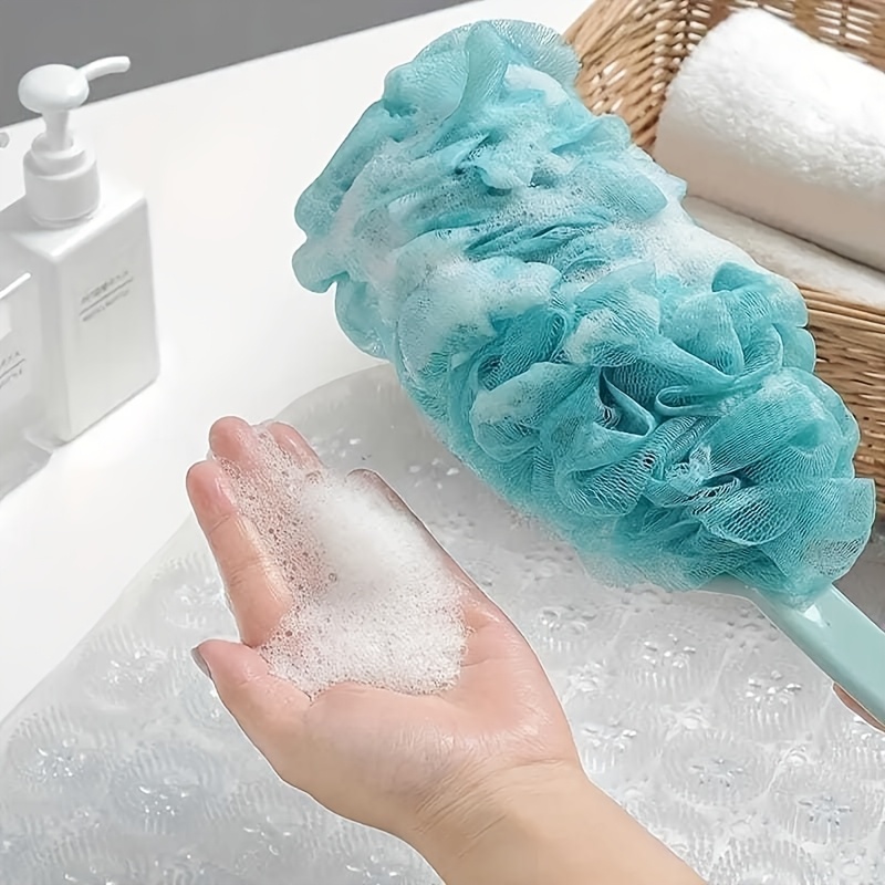 extra large long handle bath brush soft mesh shower scrubber for deep clean exfoliation ideal for men women Product details 0