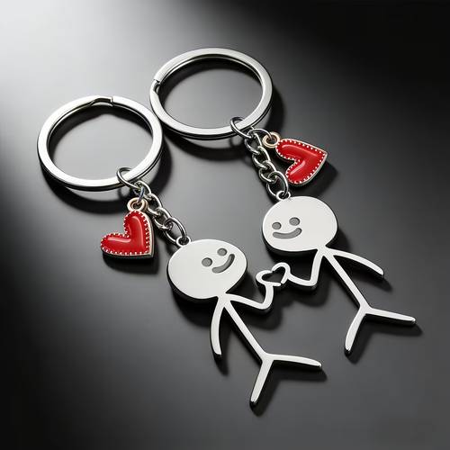 1/2/4 vuursteenman koppels thema sleutelhanger valentijnsdag geschikt voor sleutelhangers rugzak gespen auto sleutelhanger hangers tas hangers decoraties perfect cadeau voor koppels bijeenkomst