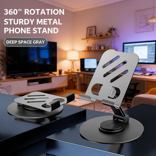 ultra stable metal rotating phone stand adjustable desktop holder in patterns