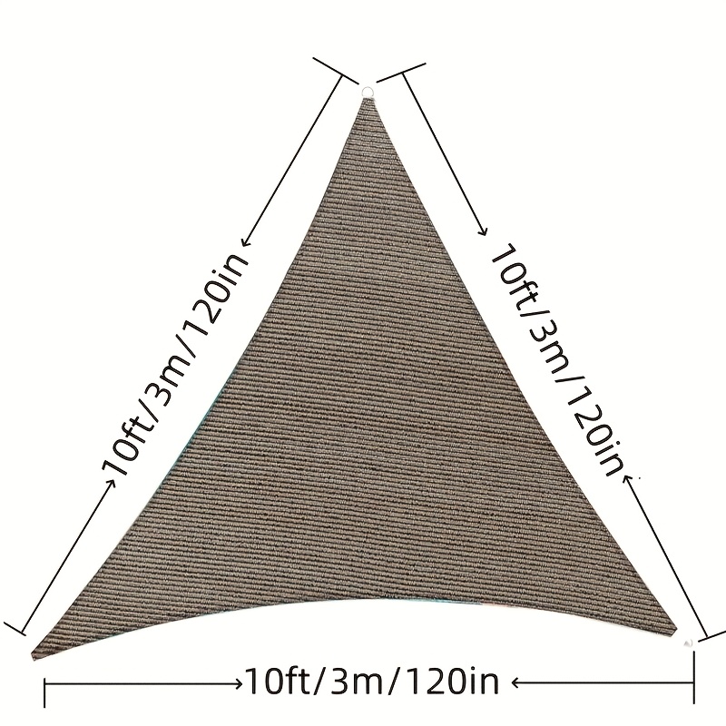 E-shop Dreieckiges Sonnensegel, braunes, durchlässiges Markisentuch für Terrasse, Garten, Hof, Deck, Pergola, 185 GSM Schattentuch, Sonnensegel-Markise