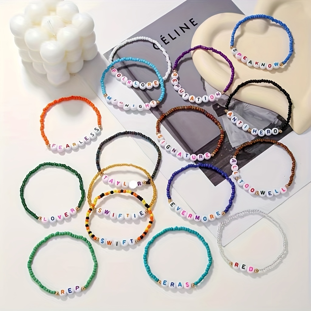 

Swiftie Bracelet Set - Perfect Gift For Ts Fans, Plastic, Ideal For & Music Lovers, Swiftie, Fan Kit, Concert, Music Festival