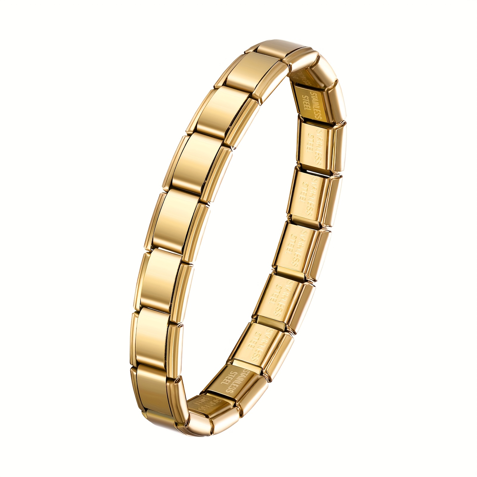 Pendant Bracelet: Minimalist Detachable Stainless Steel Module Bracelet - Stylish Hand-painted Vintage Base