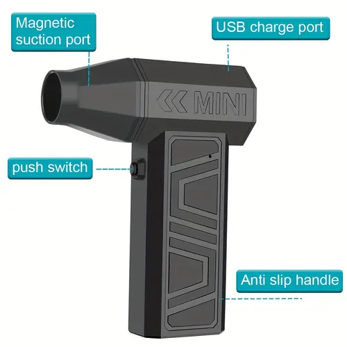 fan electric air duster 130k rpm adjustable cordless blower for car snow dust cleaning portable type c fast charging tool