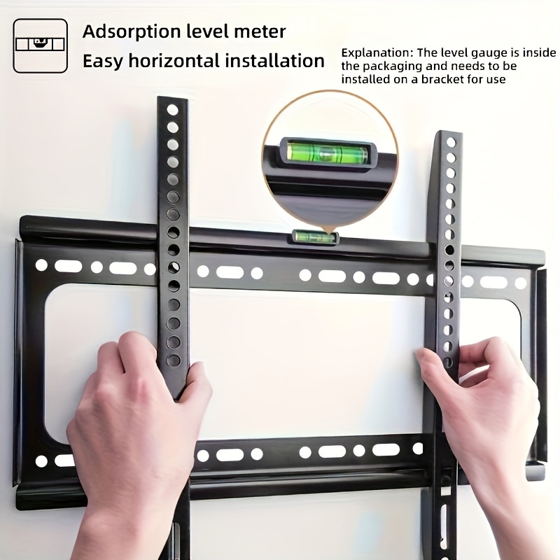 

Reliable, Adjustable Iron Tv Wall Mount Bracket For 26-65 Inch Screens, Ultra-thin Vesa 400x400mm Compatible, Strong 55lb Capacity, With Built-in Level Indicator, Ideal For Lcd And