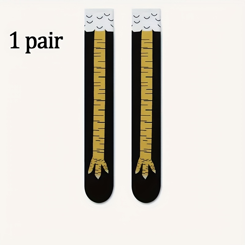 E-shop 1 Paar/3 Paar Pack Hühnerfuß Muster Socken, Interessante Waden Socken, Personalisierte Rote Hühnerfuß Socken, Geeignet für Herbst- und Winter