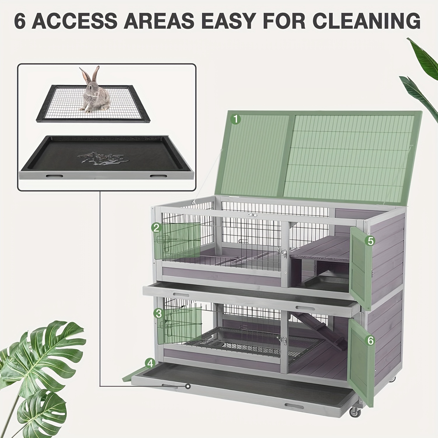 Guinea Cage Wheels Rabbit Hutch Temu