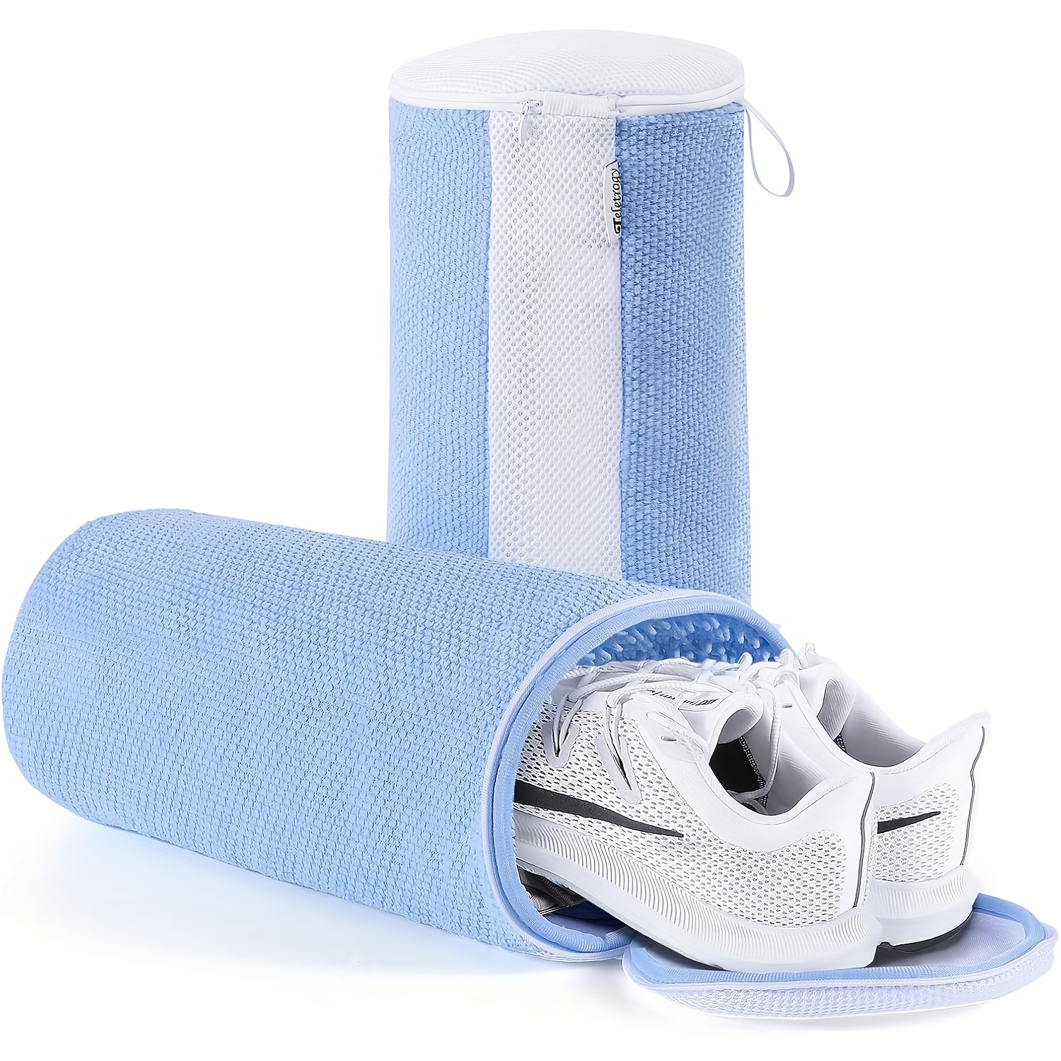 Image of 2pcs Shoe Wash Bag, Shoe Wash Bag Washing Machine, Cleaning, Reusable Laundry Bag Shoes For Washing Machine With Hidden Zippers, Laundry Mesh Shoes Sneaker, Laundry Bags