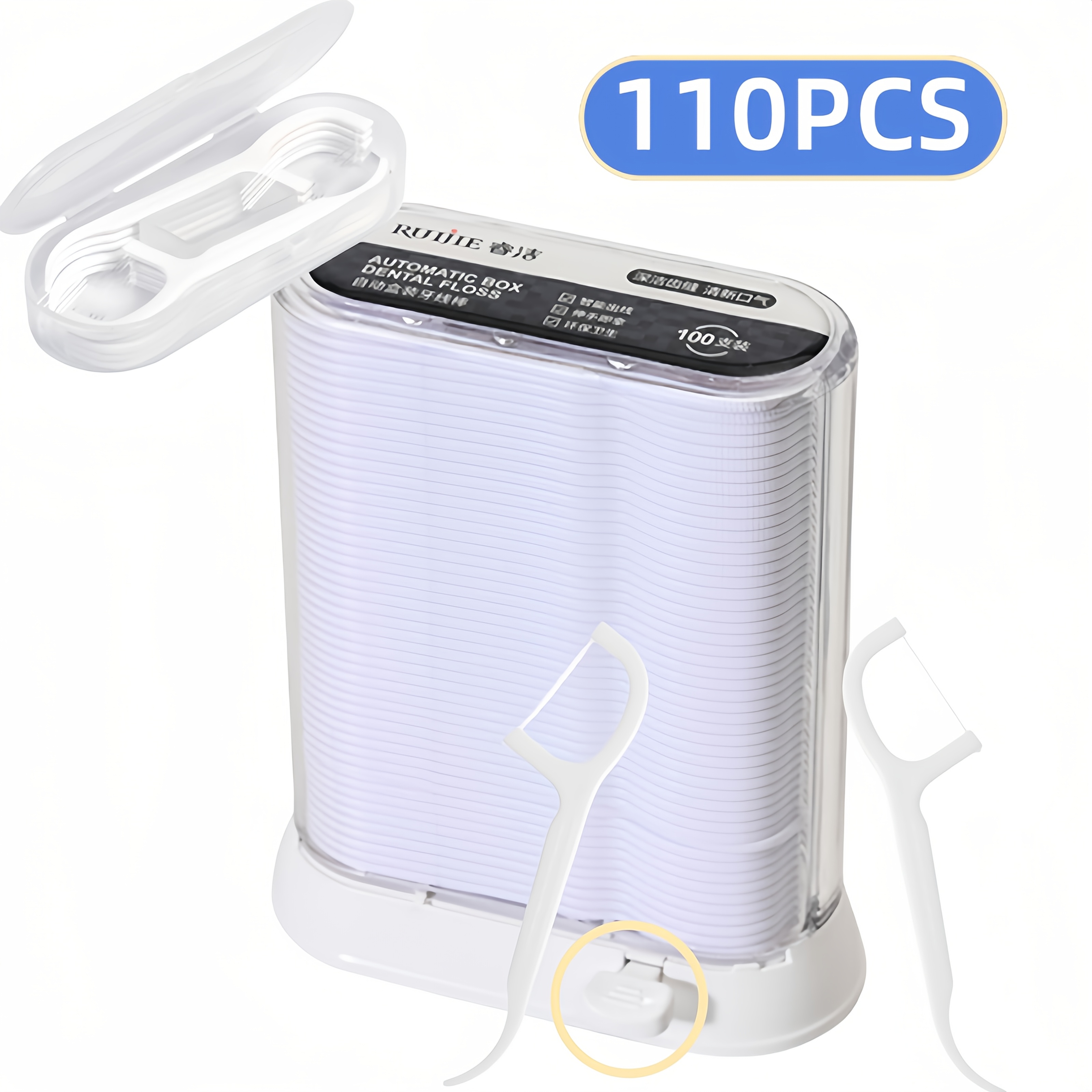 Image of 110pcs | Car And Portable Flossers Set, Double-ended, Refillable, Travel-friendly | Father's Day Gift, For Family